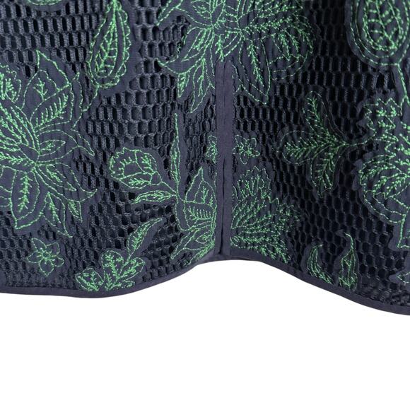 Tory Burch Blue Green Floral Lace Appliqué Fishnet Sheath Knee Length Dress 2 - Picture 16 of 16